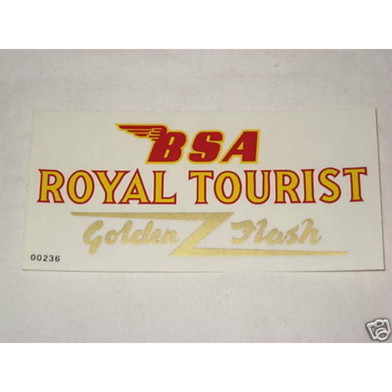 BSA motorcycle Royal Tourist side cover golden flash vinyl decal peel and stick