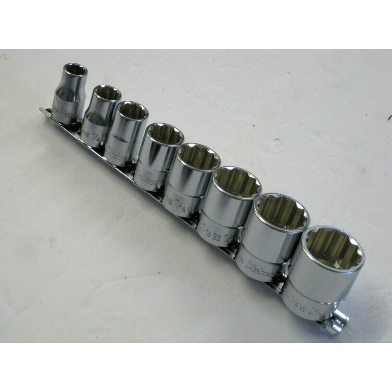 Koken socket set 1/2 drive 8 PIECE 12 point Whitworth British Standard tools