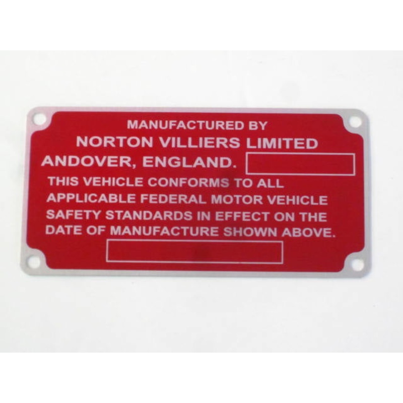 06-1441 Registration plate Norton Commando Villiers Limited Andover England