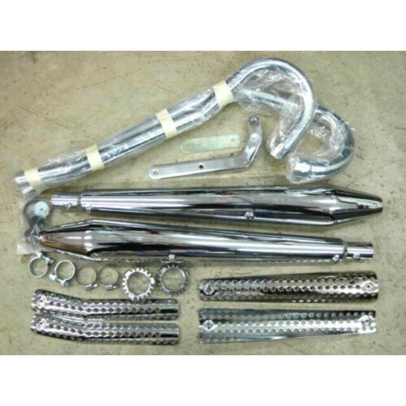 Norton COMMANDO S S set type exhaust kit system complete pipes mufflers UK Made