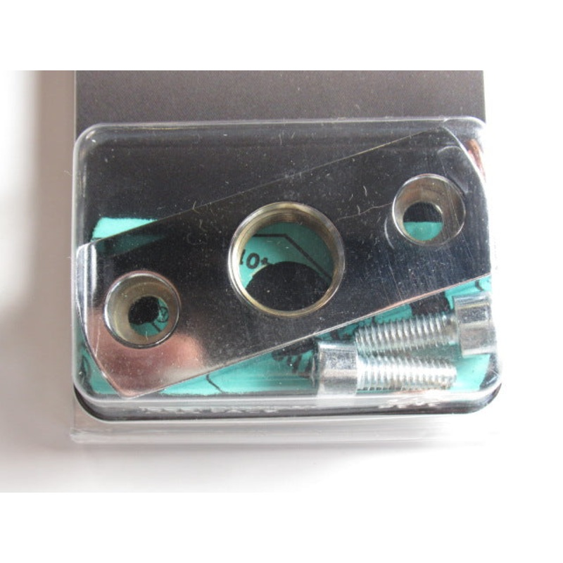 Adapter plate petcock to tank w 3/8 NPT / 46mm bolt centers / For Pingel