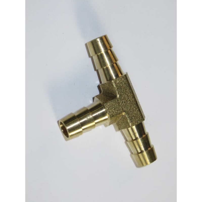 Brass barbed Tee T fitting 5/16