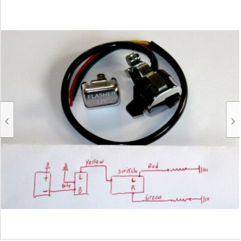 Turn signal blinker Switch handlebar mount 3 position relay schematic