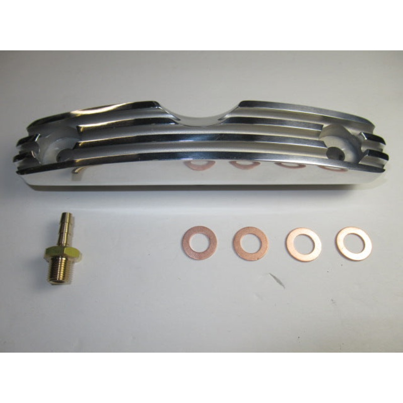 Finned rocker oil feed cooler webco style Triumph Unit 650 Aluminum