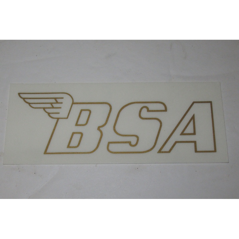 BSA Decal peel and stick gas tank decal sticker gold logo 4 x 1 1/2