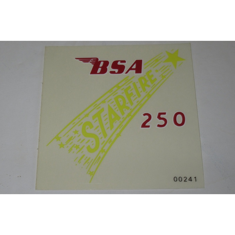 BSA Starfire 250 Decal peel and stick 3×3