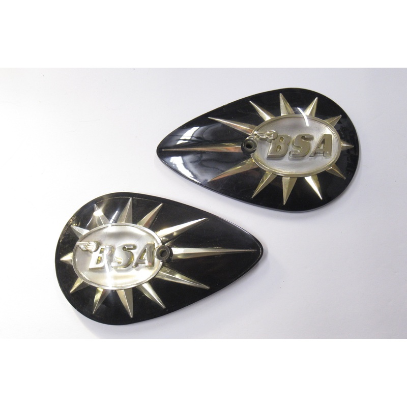 BSA tank badge set tear drop pear emblem UK made High Quality Black gold
