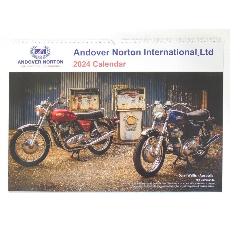 2024 Calendar Andover Norton Motorcycle 750 850 Commnando Mercury MK3 Atlas