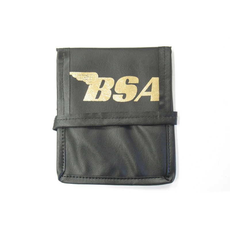 BSA motorcycle Tool pouch Black bag Gold logo tool bag black vinyl