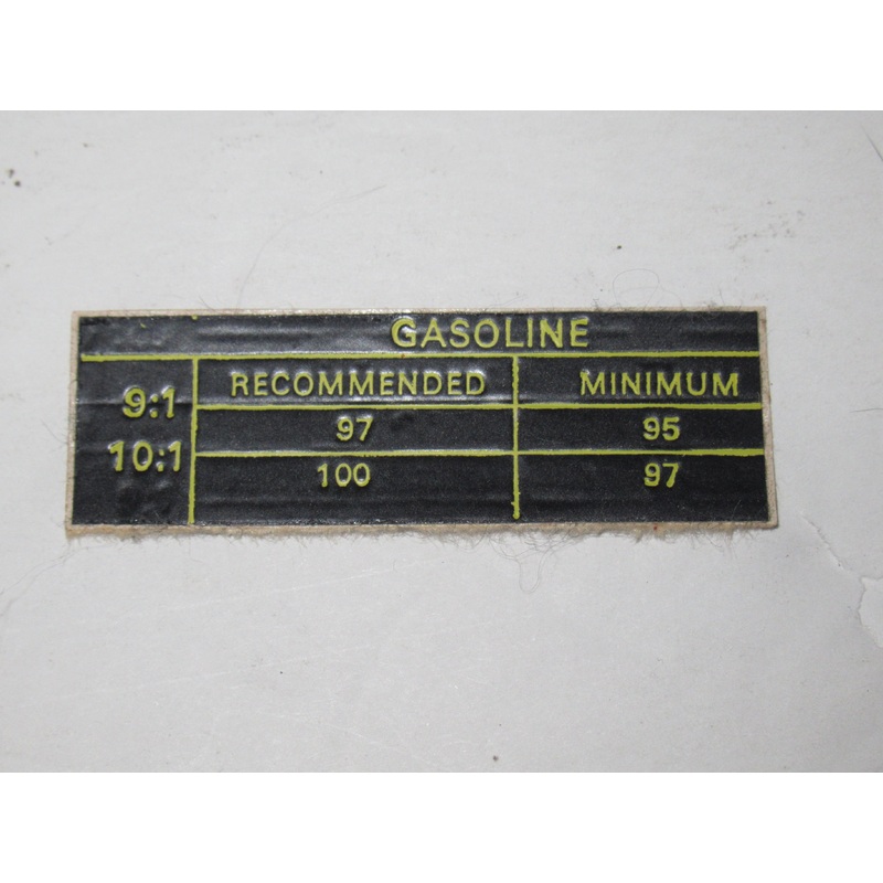 Norton Gasoline recommended decal Commando Atlas 9:1 / 10:1 NOS peel and stick Dryfix