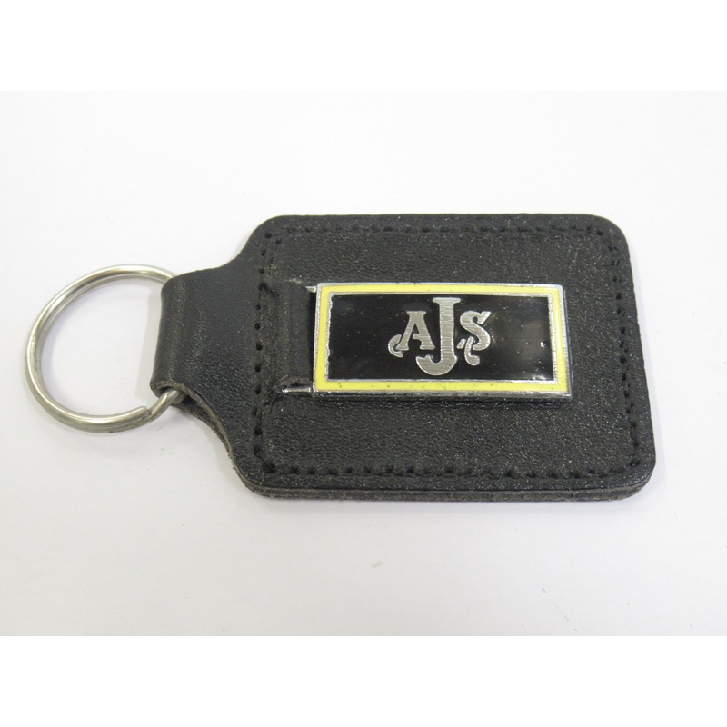 vintage AJS motorcycle key fob leather