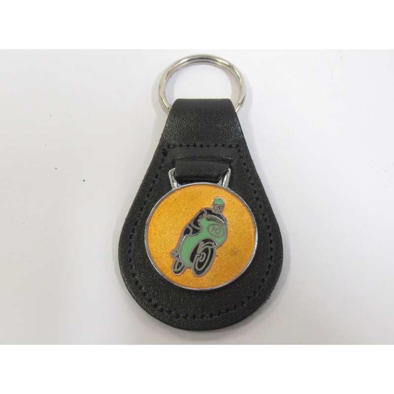 vintage cafe racer racing key fob made in england leather