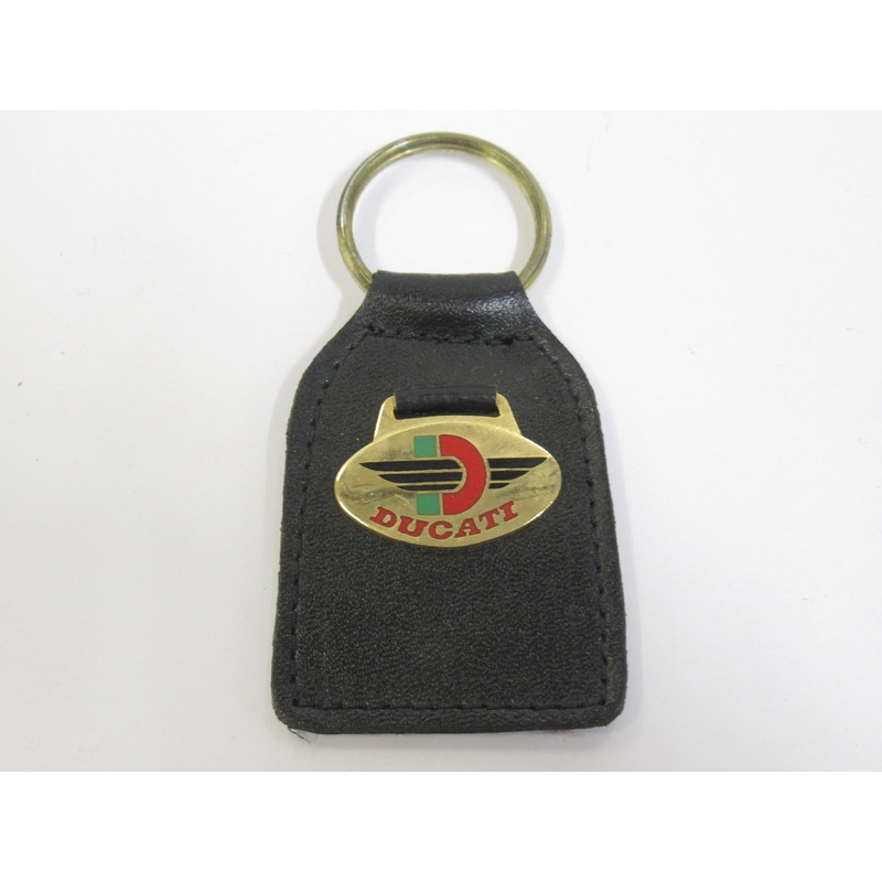 vintage Ducati key fob motorcycle leather