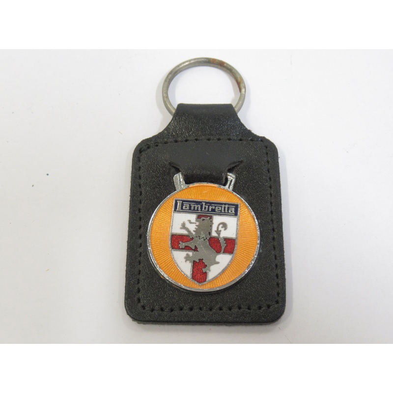vintage Lambretta scooter key fob leather backing
