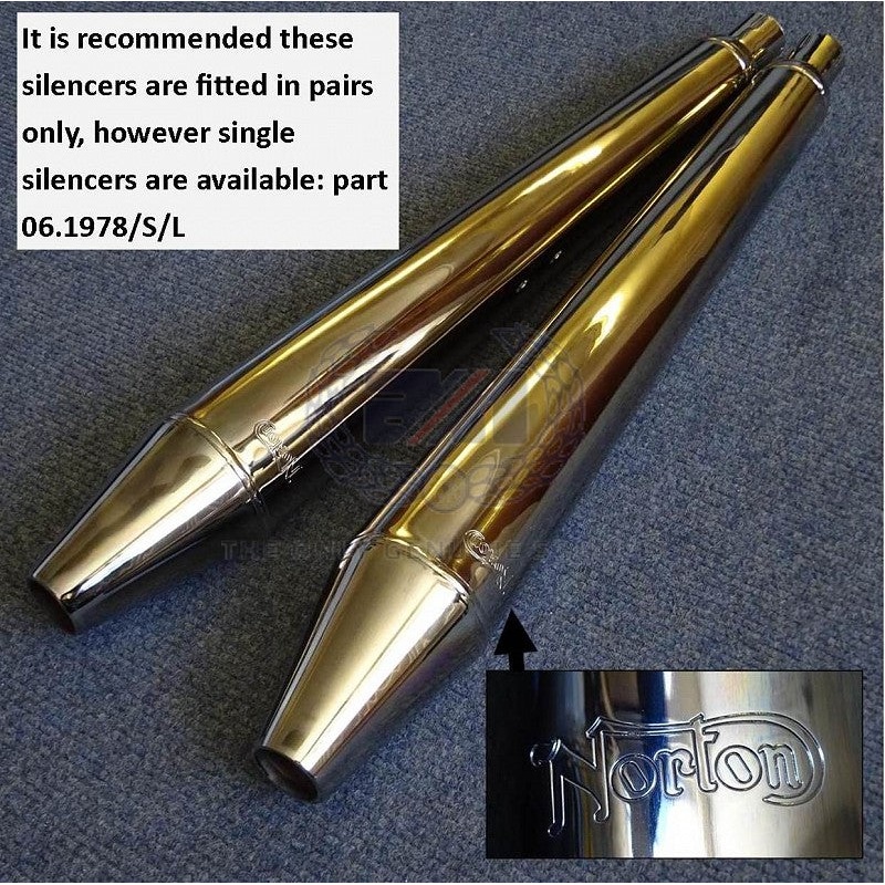 06-1978/X/L SILENCER SEAMED WITH SOUND DEADENING & NORTON LOGO PAIR