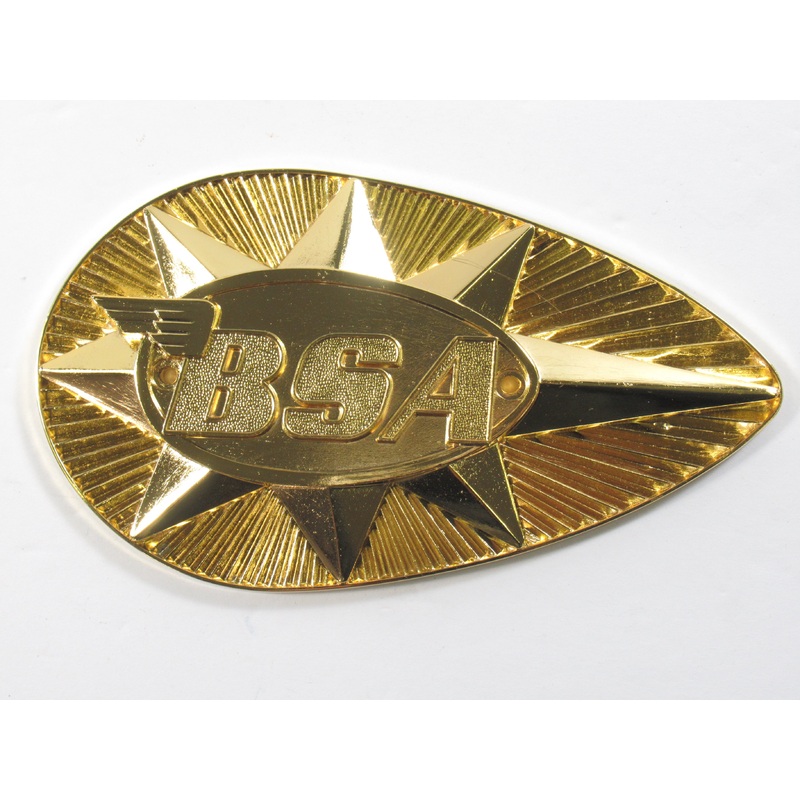 BSA late brass gas tank badge emblem Left hand UK Made 82-9696 LH PETROL TANK
