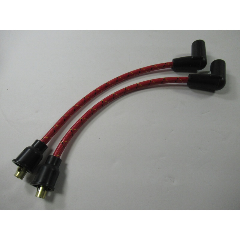 Norton spark plug wires red woven cloth custom wire set Atlas 750 Dominator 650 600 copper