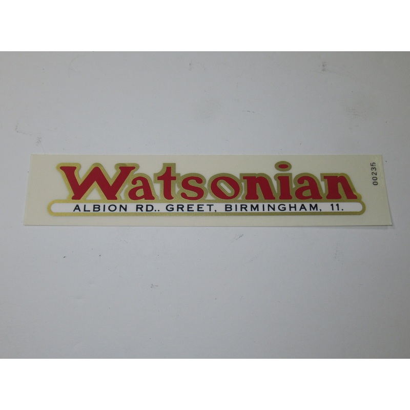 Watsonian vinyl DECAL peel & stick Albion RD Greet Birmingham 11 British Motorcycle Sidecar