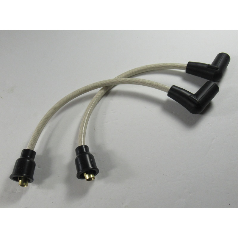 7mm Spark plug wires 10 Triumph Lucas # 54956466 D2207 white cloth w copper wire