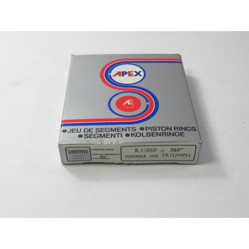 NOS Hepolite AE Apex Triumph T120 TR6 piston rings 650 size .060 60 over 72.5MM Ring set