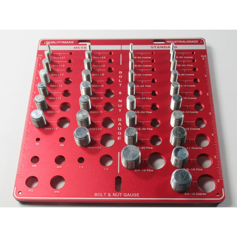 Nut & Bolt Thread Checker Gauge with 42 Thread Sizes for Nut Bolt Metric SAE