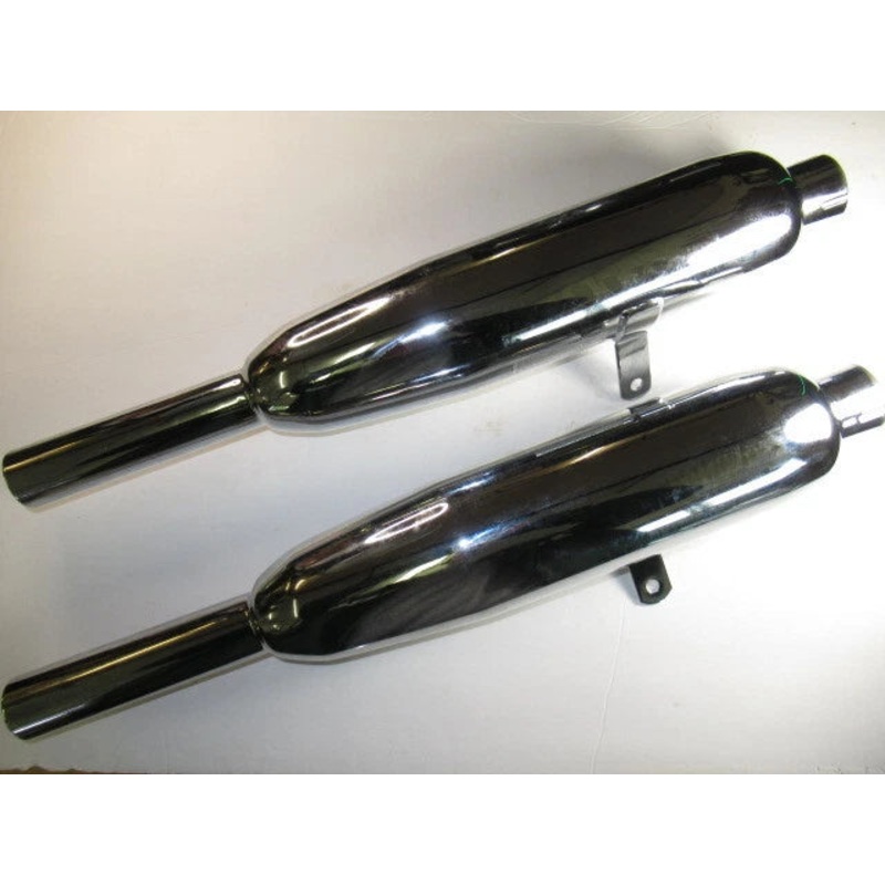 70-4118/19 Triumph muffler set 6T T110 T120 Duplex pre-Unit mufflers 1 3/4 E4118/9