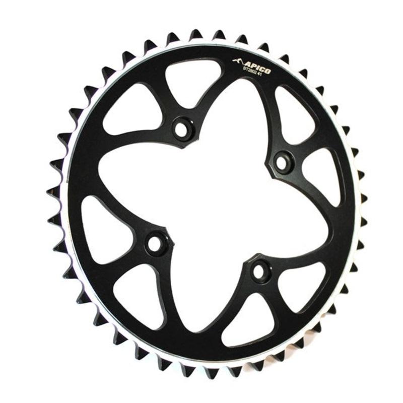 APICO REAR SPROCKET- 4 HOLE 520 GAUGE BLACK (CHOOSE SIZE)