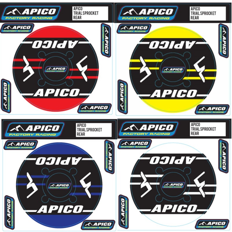 APICO REAR SPROCKET STICKER FIM APPROVED 4 COLOURS
