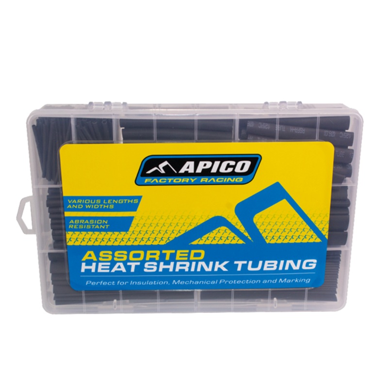 APICO HEAT SHRINK TUBING KIT 385 PIECES BLACK