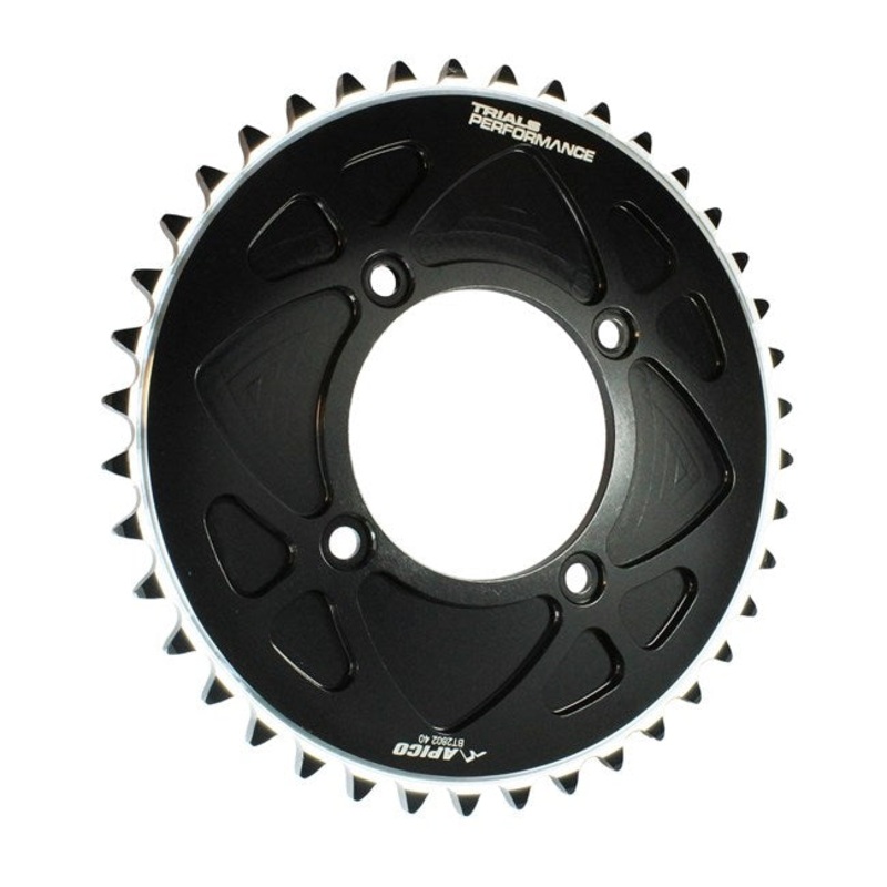 APICO SOLID REAR SPROCKET BLACK 4 HOLE 520 GAUGE (CHOOSE SIZE)