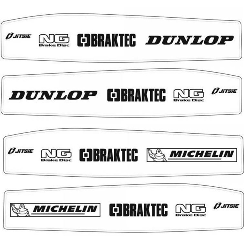 JITSIE BETA EVO SWINGING ARM DECALS  WHITE (2 STYLES)