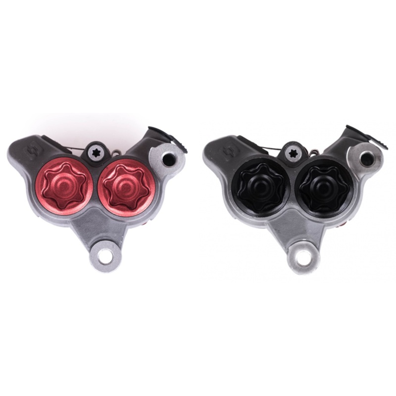 BRAKTEC MONOBLOCK FOUR PISTON FRONT BRAKE CALIPER (RED OR BLACK)