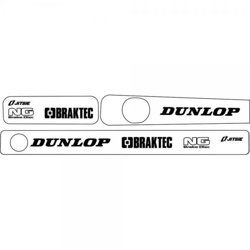 JITSIE MONTESA 315 4RT SWINGING ARM STICKERS- WHITE DUNLOP