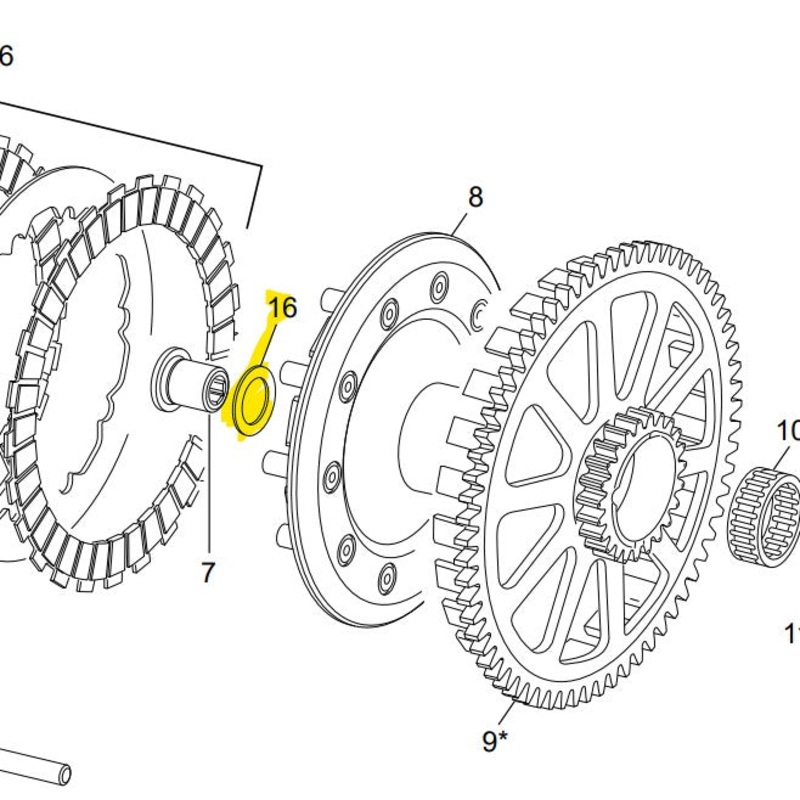 SCORPA SHERCO CLUTCH HUB WASHER 14.5X21X1.5