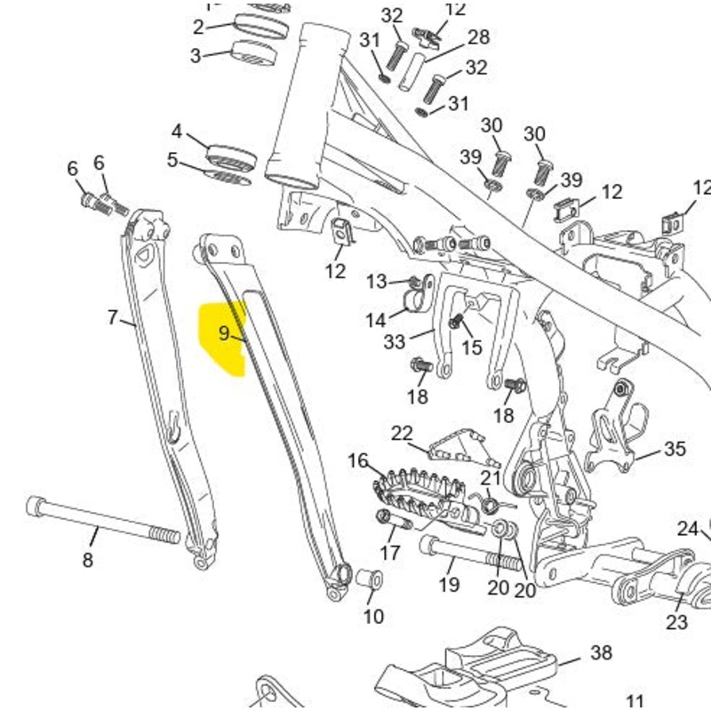 SCORPA / SHERCO LEFT HAND FRAME RAIL