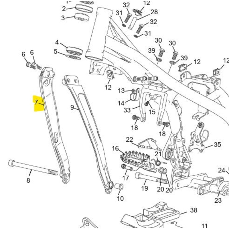 SCORPA / SHERCO RIGHT HAND FRAME RAIL