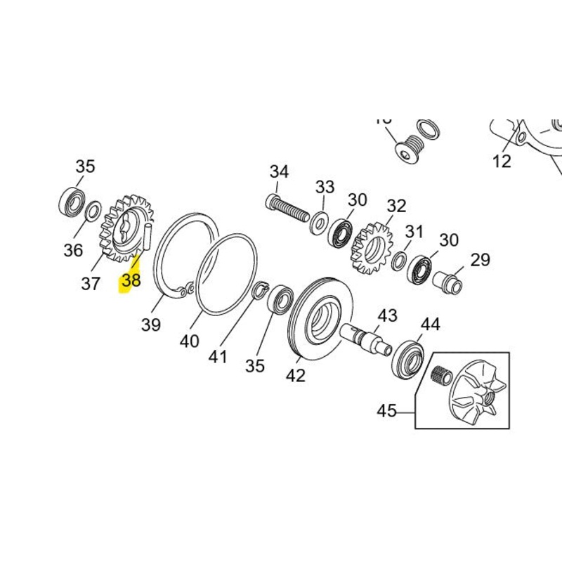 SCORPA SHERCO WATERPUMP GEAR LOCATION PIN