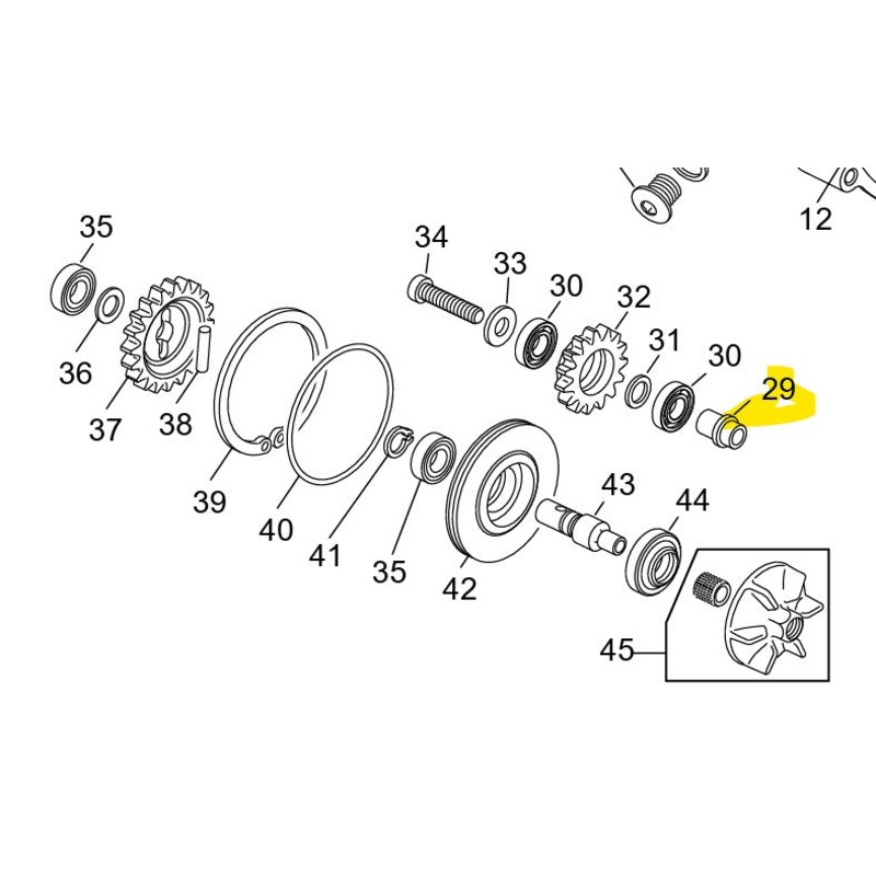 SCORPA SHERCO WATERPUMP INTERMEDIATE DRIVE SHAFT