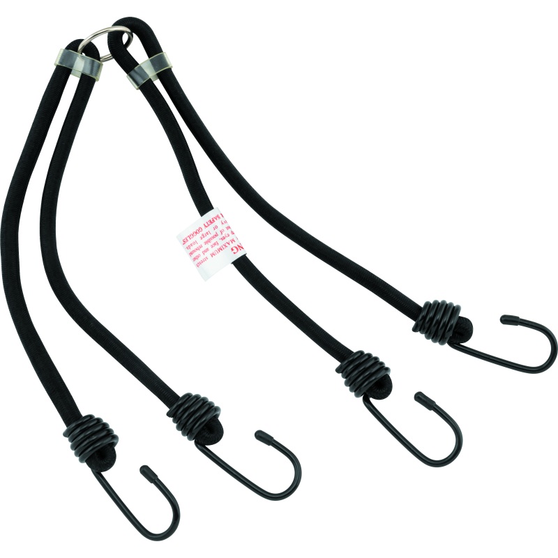 BikeMaster 24in Heavy Duty 4-Hook Bungee – Black