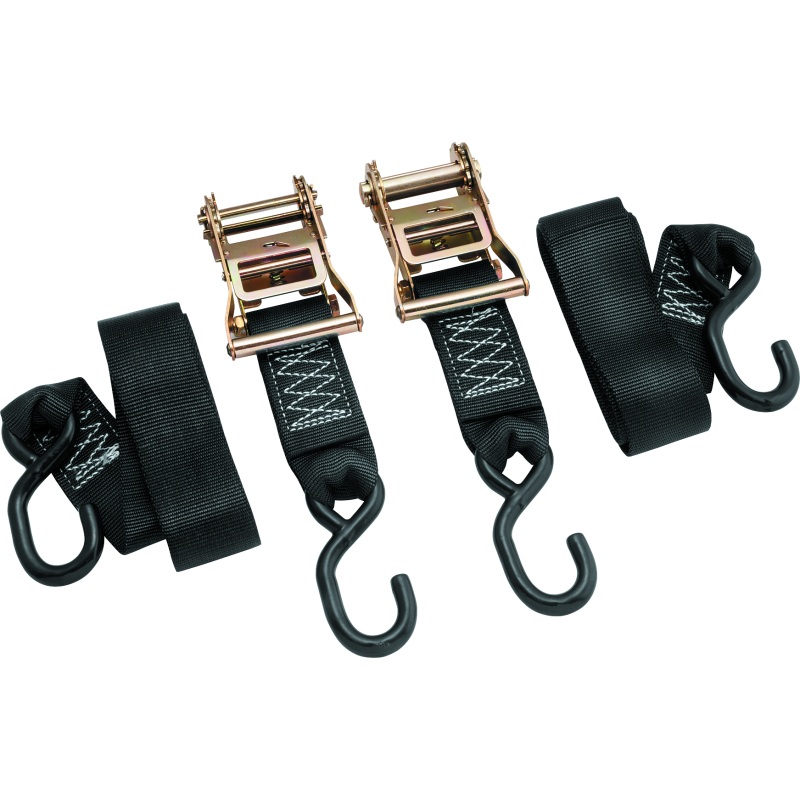 BikeMaster 2x84in Ratchet Tiedown Pair – Black