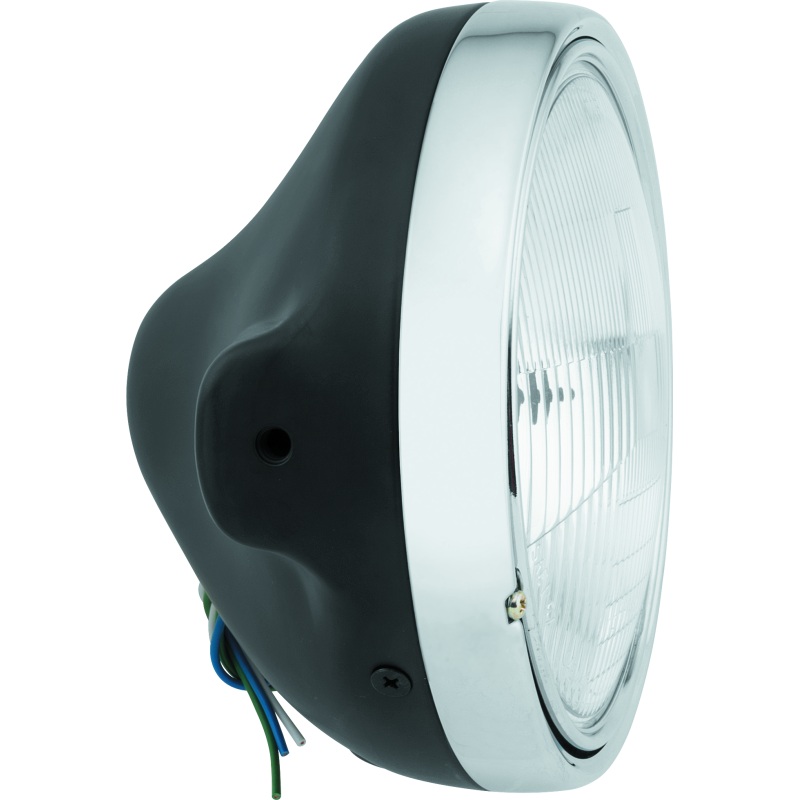 BikeMaster 7in Slim Headlight Side Mount – Black