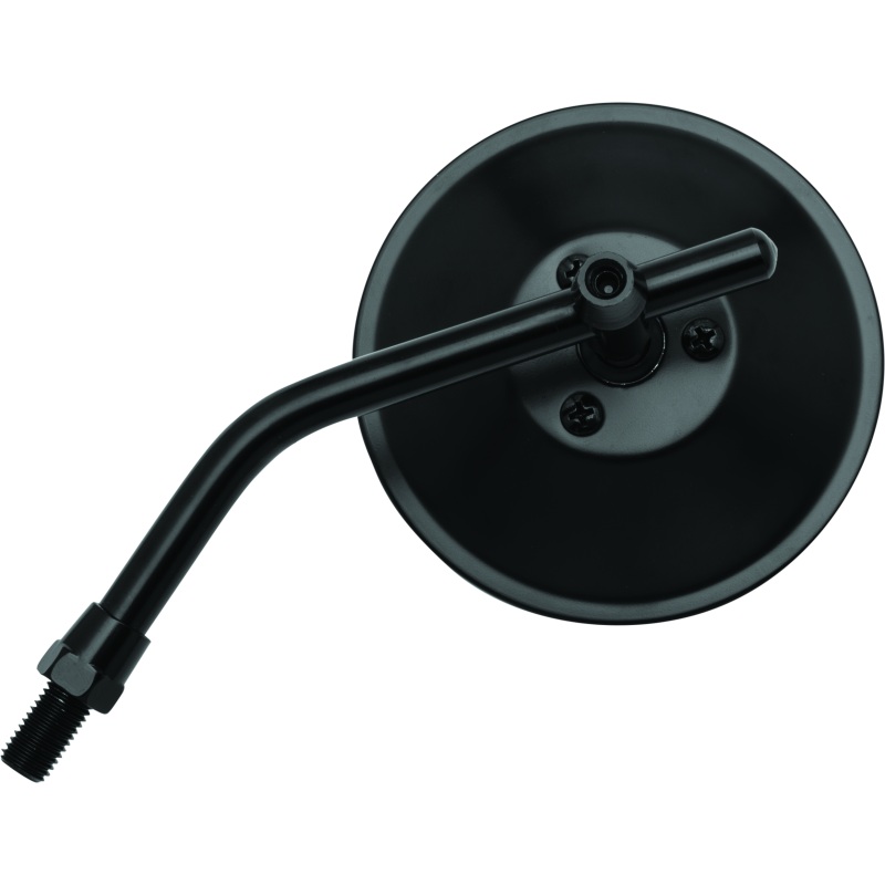 BikeMaster 4in Adjustable Round Mirror 10mm – Each – Black