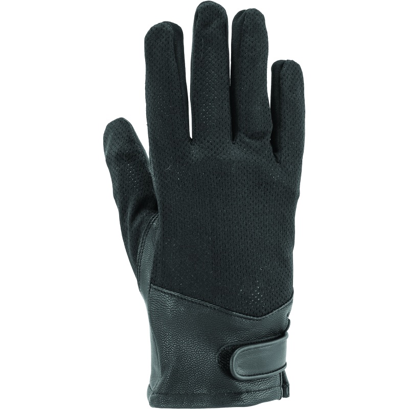 River Road Pecos Leather Mesh Gloves Black – Large