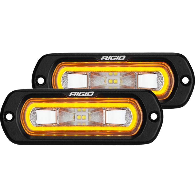 Rigid Industries SR-L Series Flush Mount LED Spreader Pair w/ Amber Halo – Universal