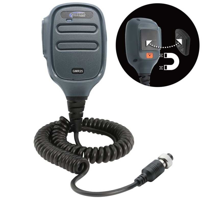 Rugged Radios Hand Mic for GMR25 Mobile Radio with Scosche MagicMount