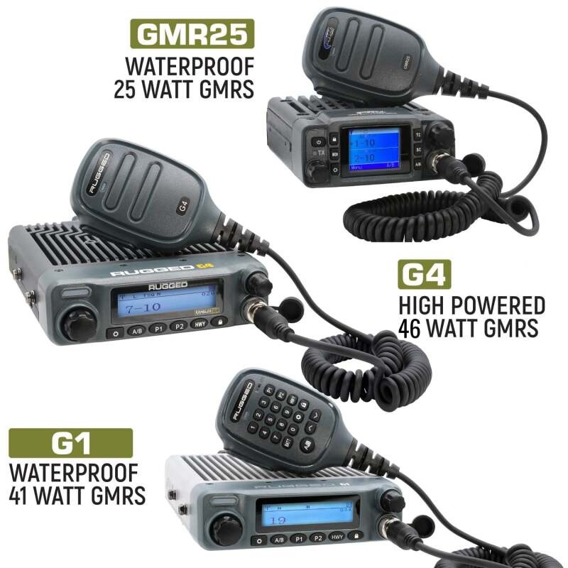 Rugged Radios Jeep Wrangler JL/JLU/Gladiator JT 2-Way GMRS Radio Kit 41 Watt – G1 Waterproof