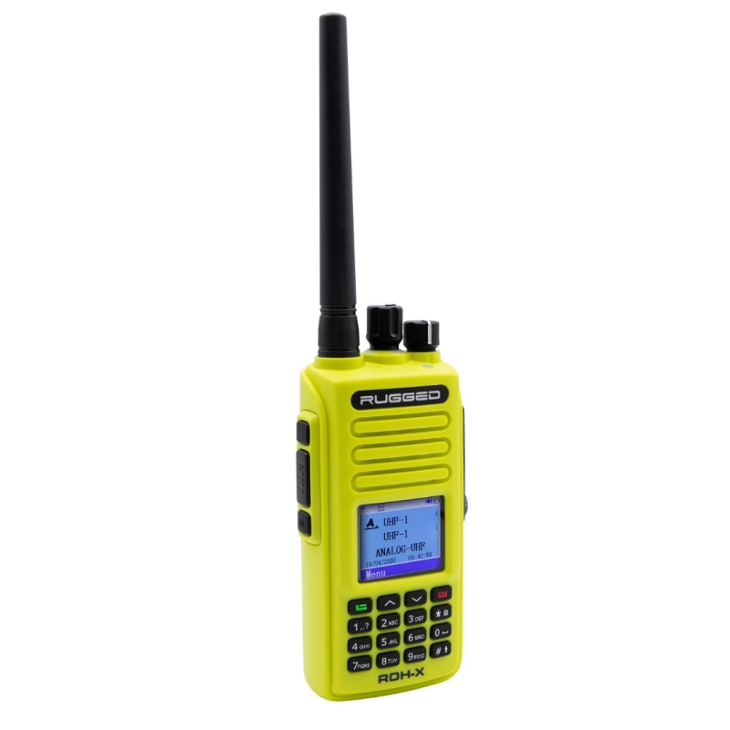 Rugged Radios WATERPROOF – Rugged RDH-X – Bus Band 2-Way Radio – Digital and Analog / Safety Yellow