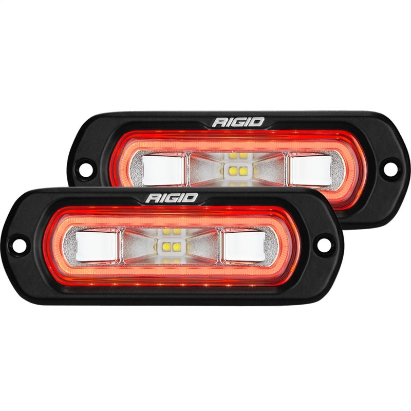 Rigid Industries SR-L Series Flush Mount LED Spreader Pair w/ Red Halo – Universal