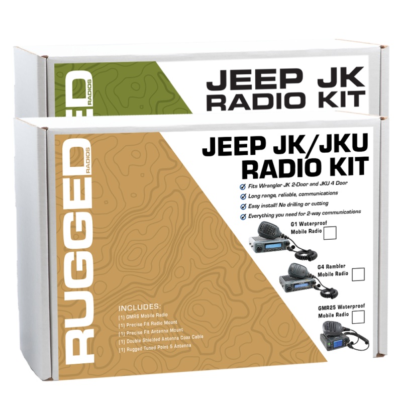 Rugged Radios 07-10 JK(2D) / 07-19 JKU(4D) 2-Way GMRS Radio Kit / 25 Watt – GMR25 Waterproof