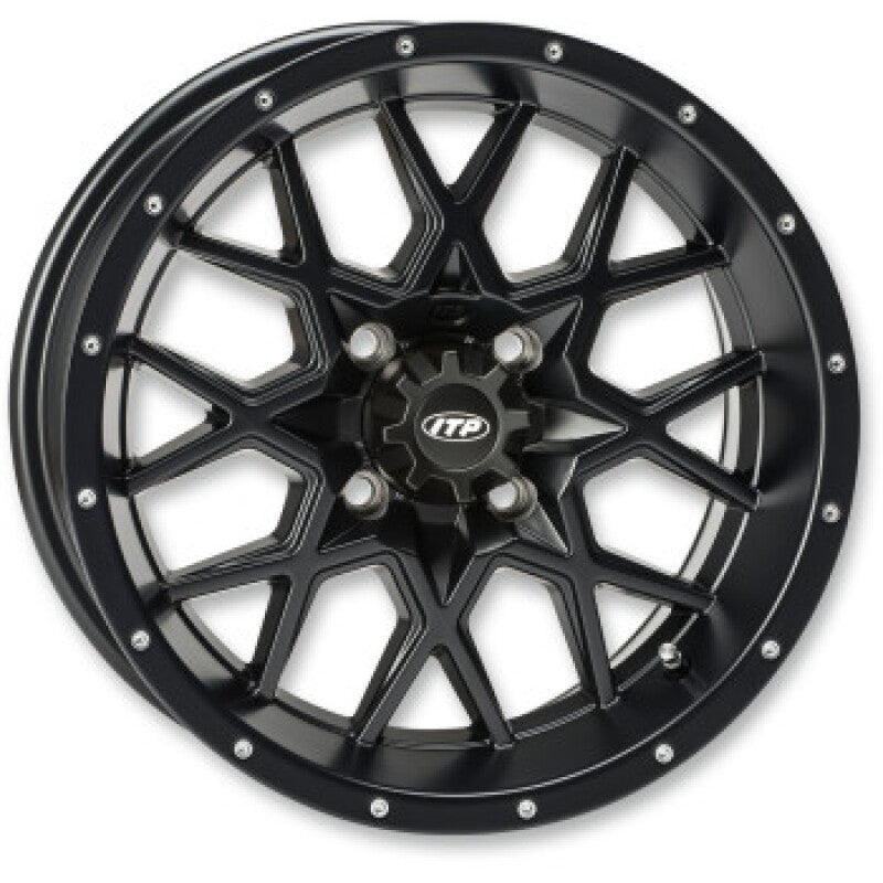 ITP Hurricane 15×7 / 5×4.5 BP / 6+1 Offset Gloss Black Wheel